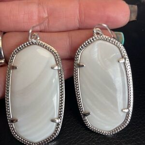Kendra Scott White and Silver Classic Earrings